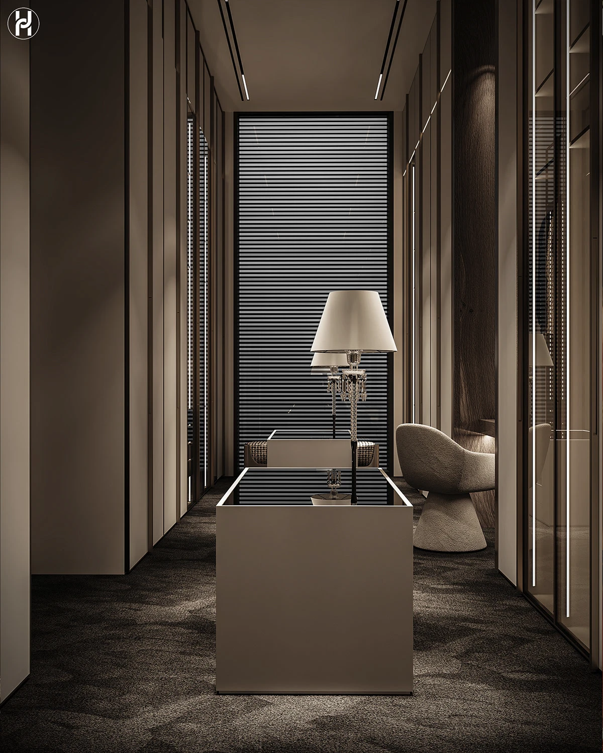 Black Dressing Room residential interior project in the UAE