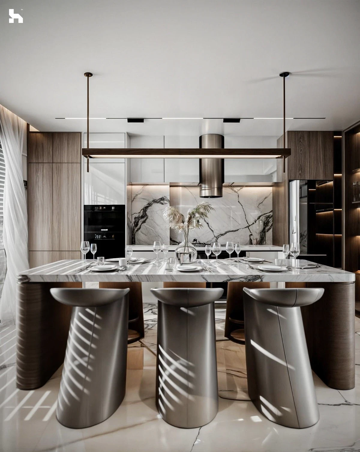 BW Kitchen residential interior project in Madinaty